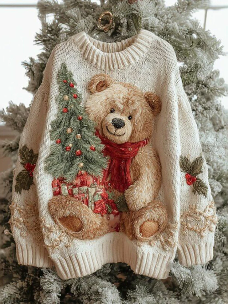 Festive Christmas Sweater with Holiday Details for Women