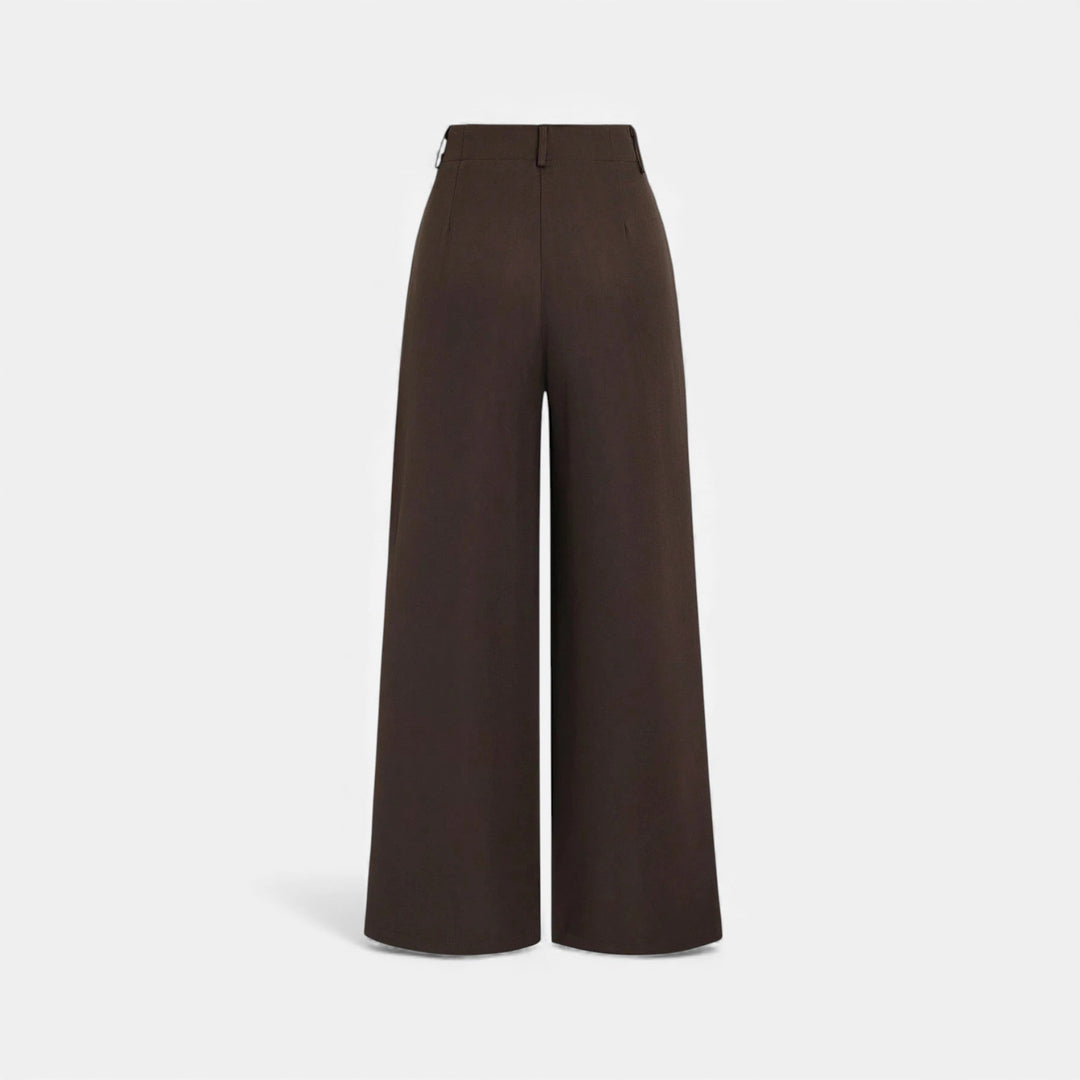 Elegant Jacquard Pleated Women's Wide-Leg Pants
