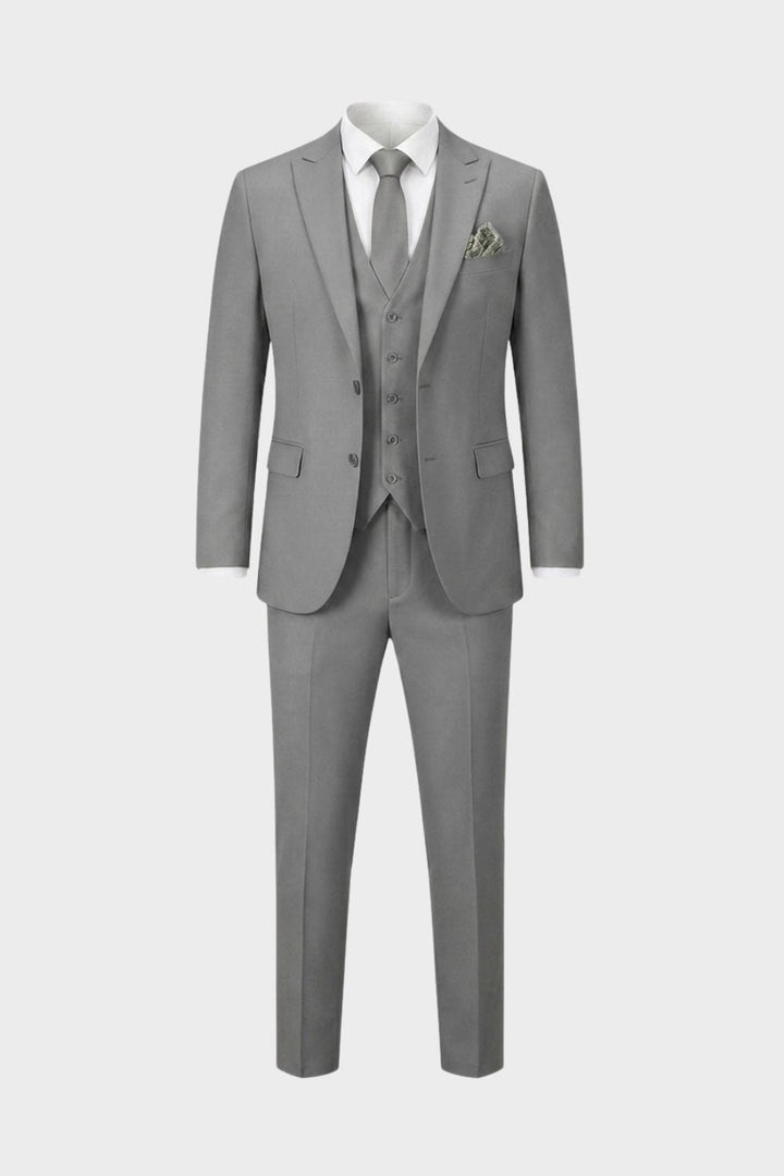 Elegant Slim-Fit Men's Three-Piece Suit