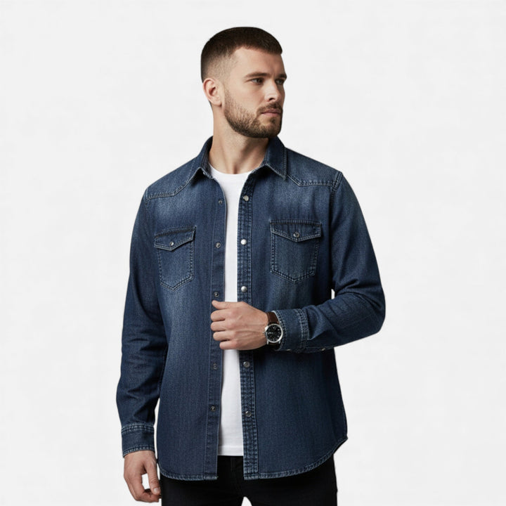 Casual Loose-Fit Men's Denim Shirt
