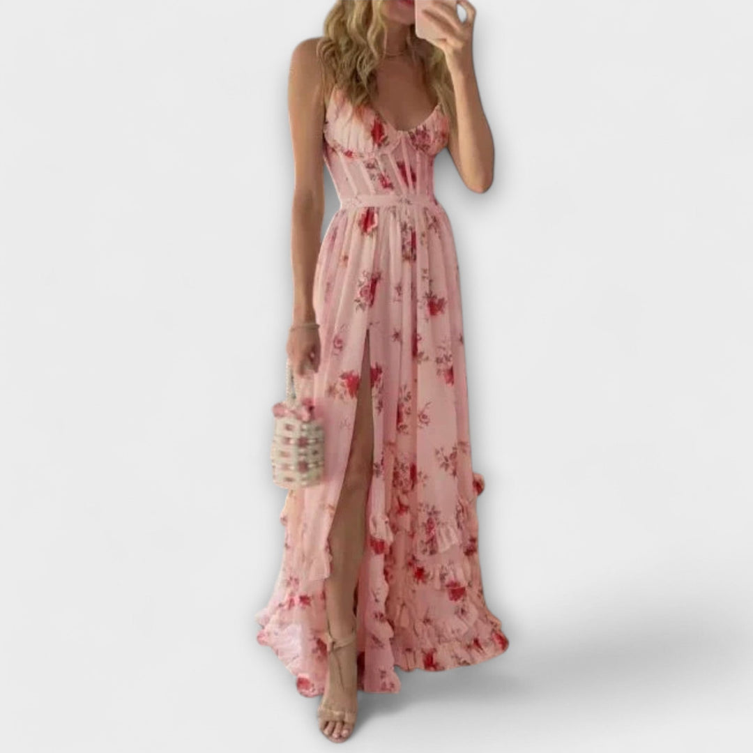 Women's Sleeveless Floral Dress - Elegant and Comfortable