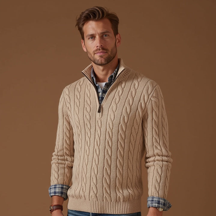 Men's Cotton Knit Pullover Sweater - Breathable and Lightweight