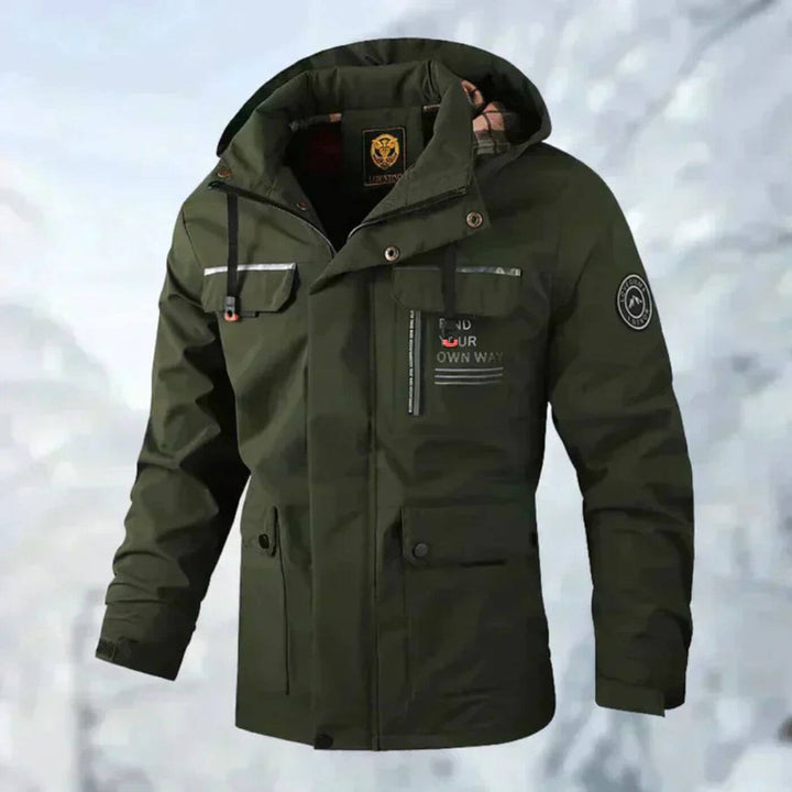 Men's Warm Lined Winter Jacket with Hood