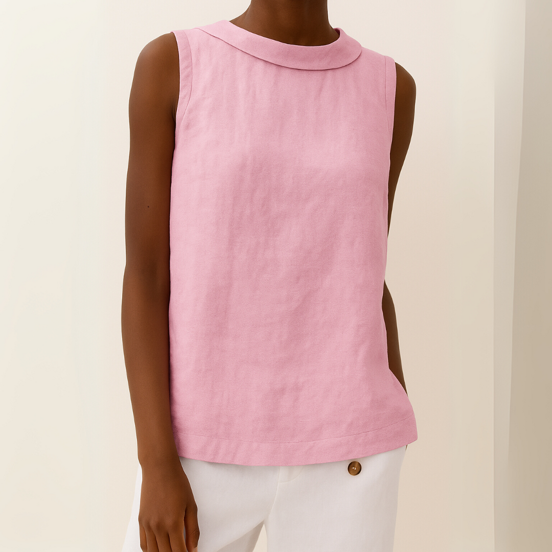 Elegant Chic Women's Sleeveless Roll Collar Top