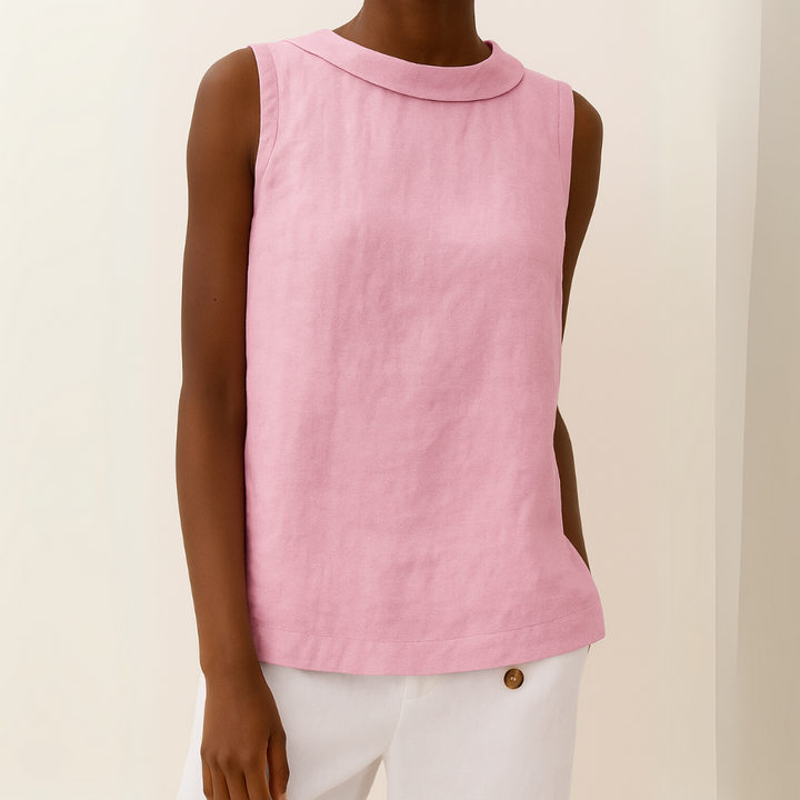 Elegant Chic Women's Sleeveless Roll Collar Top