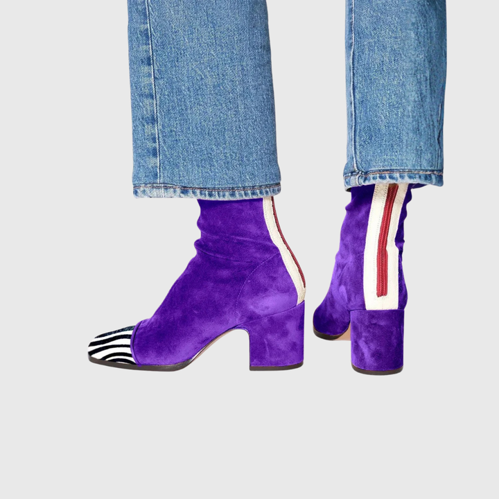 Elegant Women's Comfort Ankle Boots with Block Heel - Comfortable Heeled Shoes for Every Occasion