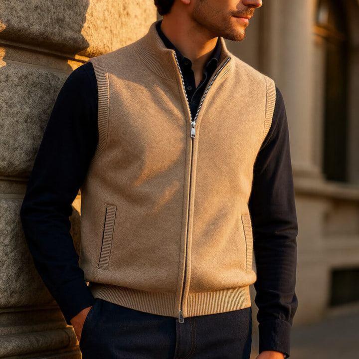Men's Cashmere Zip-Up Vest