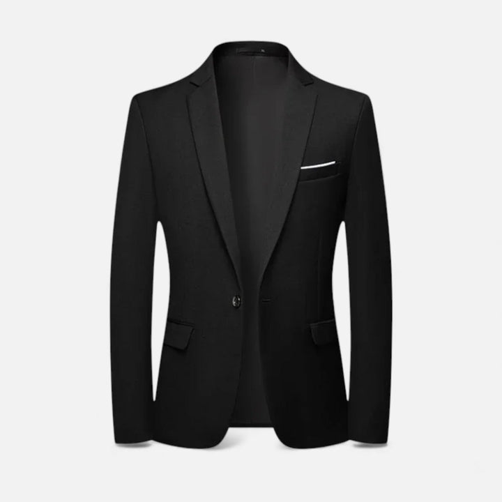 Elegant Single-Breasted Men's Blazer for Business and Formal Occasions