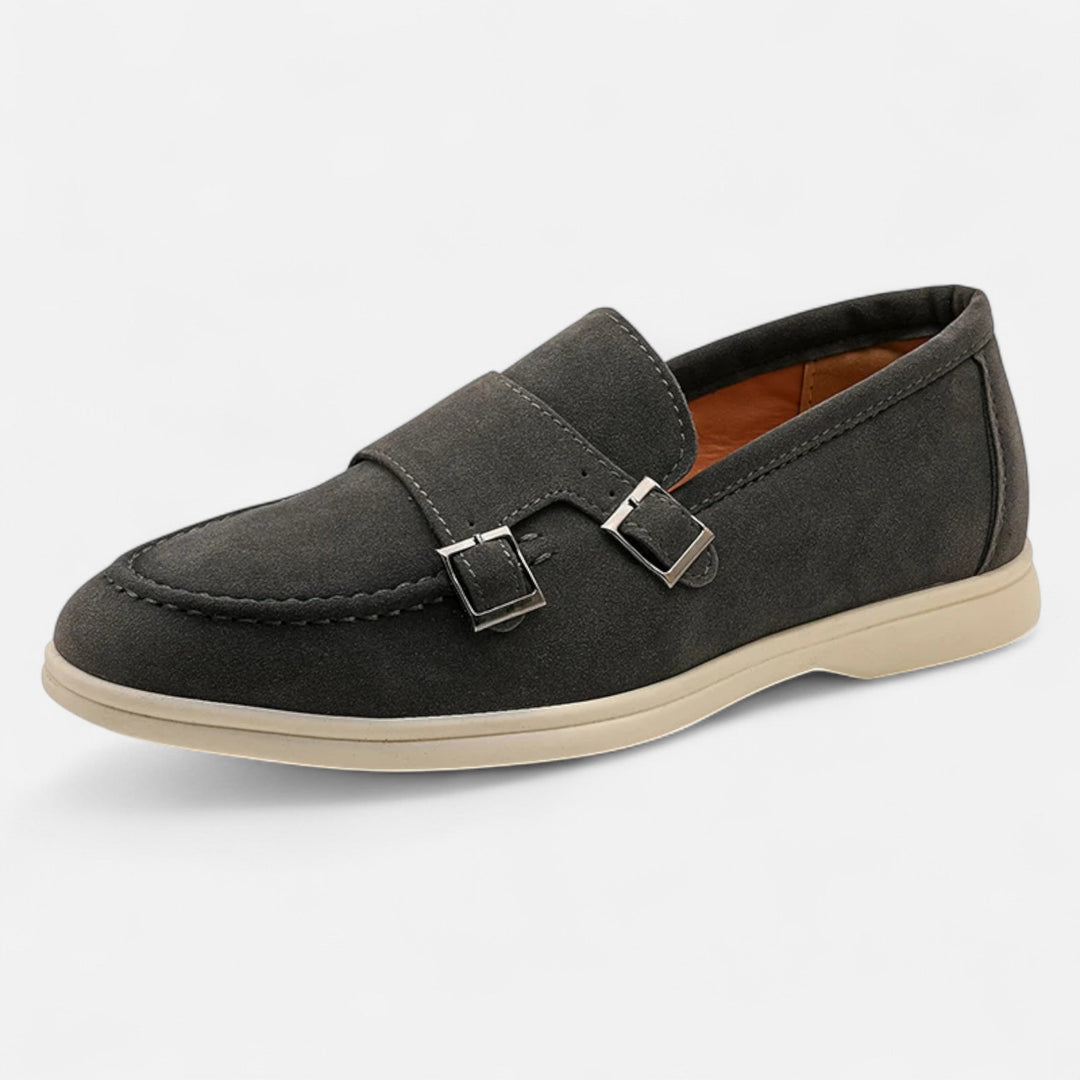 Elegant Suede Men's Monk-Strap Loafer - Slip-On Comfort
