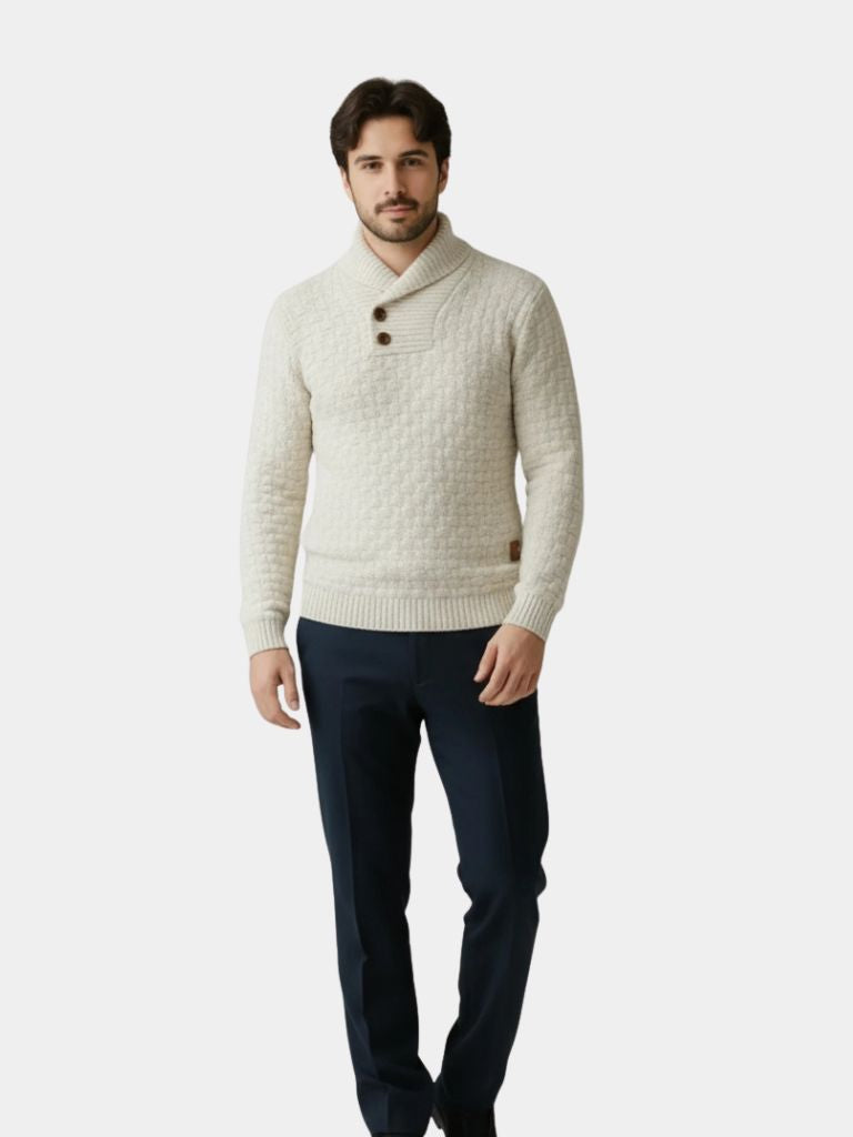 Elegant Men's Slim-Fit Knit Sweater - Soft and Stylish