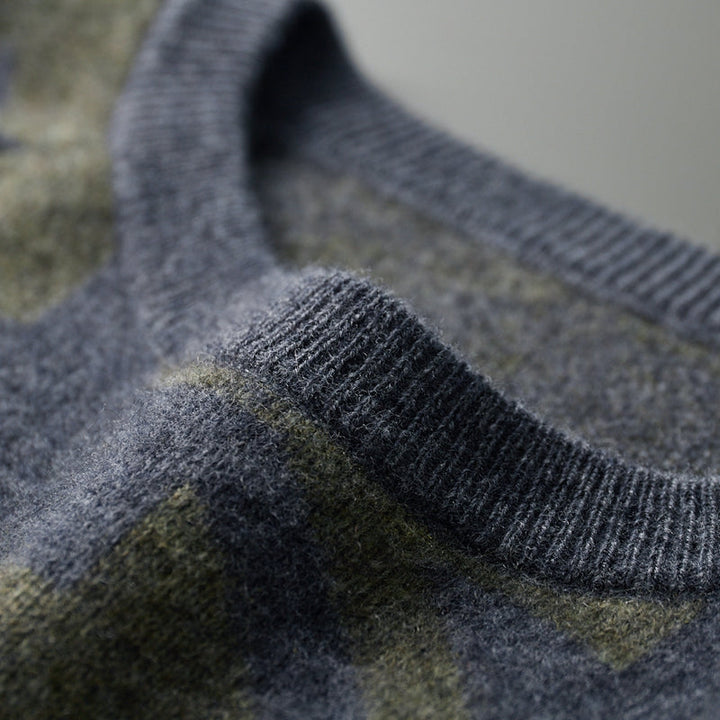 Elegant Houndstooth Men's Sweater