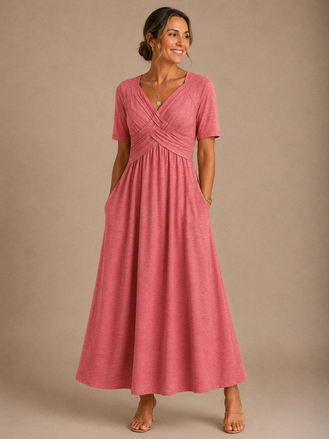 Elegant Flattering Women's Midi Dress