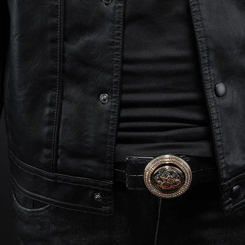 Premium Leather Men's Motorcycle Jacket in Moto Style