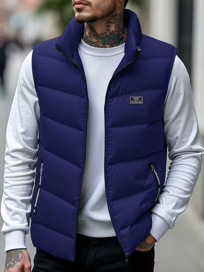 Premium Quilted Vest for Men - Lightweight Insulation with Zip Pockets