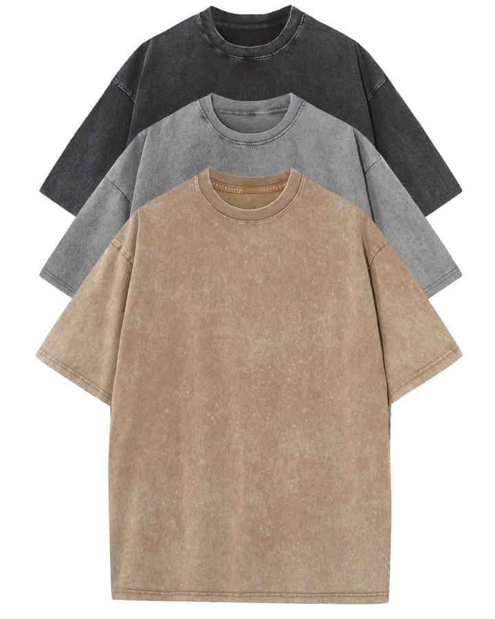 Oversized Cotton Basic Men's T-Shirt Set 3-Pack