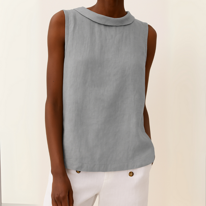 Elegant Chic Women's Sleeveless Roll Collar Top