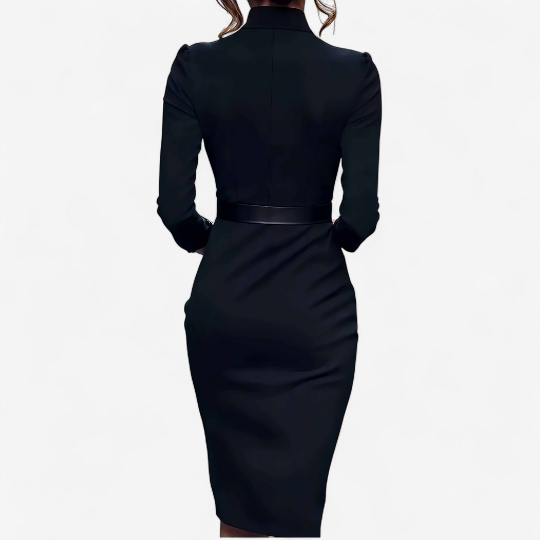 Elegant Belted Women's Dress
