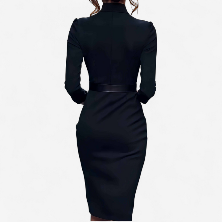 Elegant Belted Women's Dress