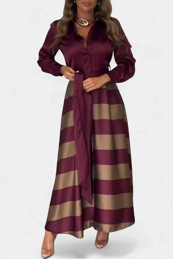 Elegant Striped Maxi Dress for Women