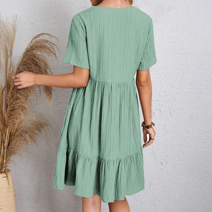 Elegant Feminine Women's V-Neck Summer Dress