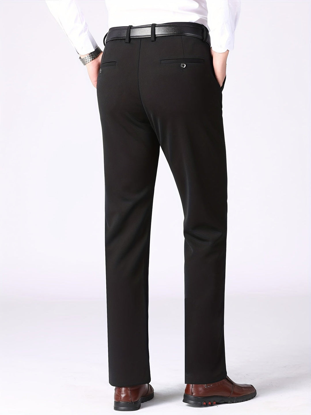 Elegant Wide-Leg Men's High-Waist Pants