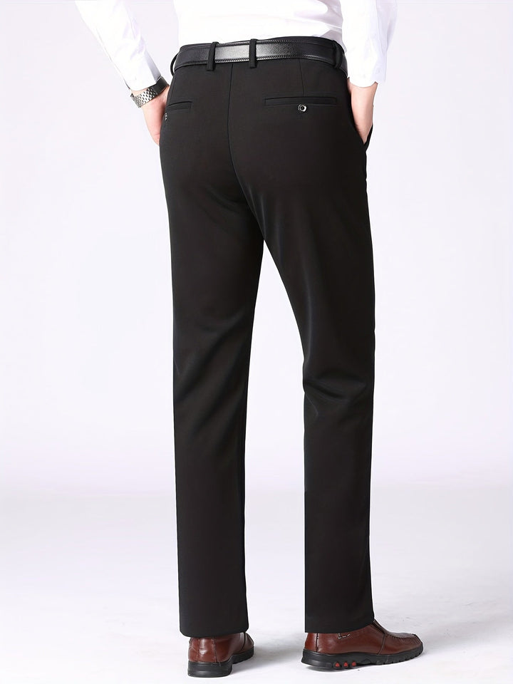 Elegant Wide-Leg Men's High-Waist Pants