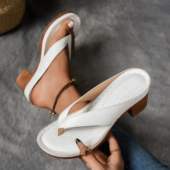 Elegant Ergonomic Women Slip-On Sandal Heels