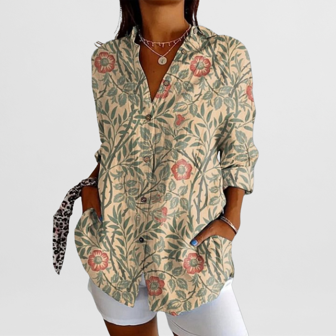 Elegant Women's Business Blouse in Premium Cotton - Lightweight and Breathable