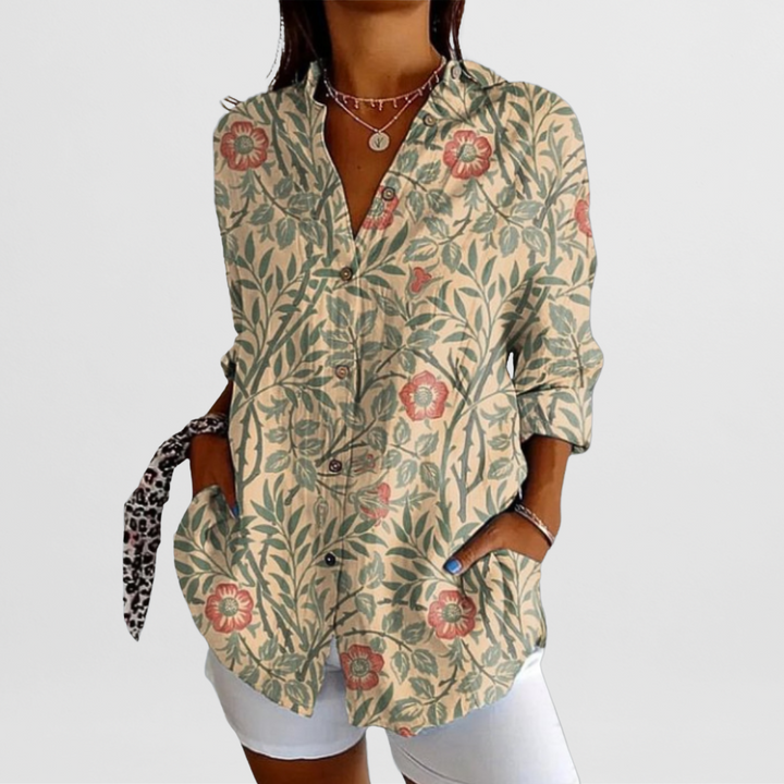 Elegant Women's Business Blouse in Premium Cotton - Lightweight and Breathable