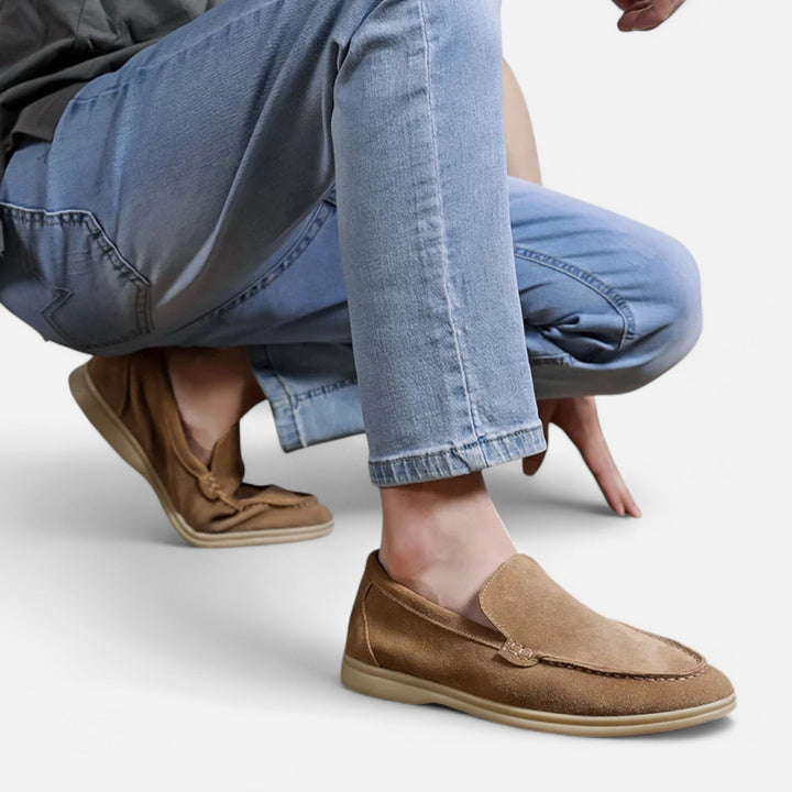 Premium Suede Men's Slippers - Elegant Slip-On Loafers