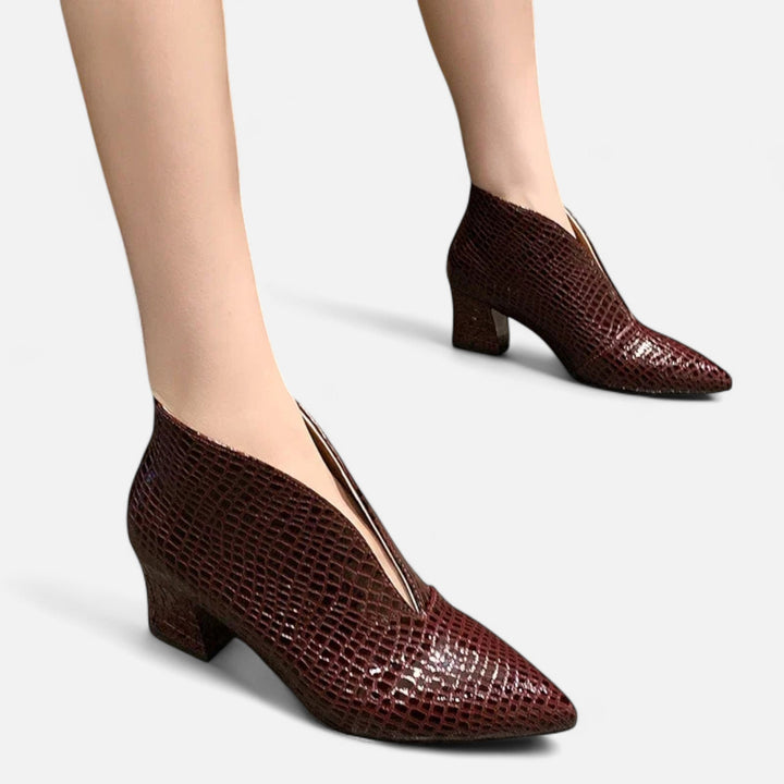 Elegant Patent Leather Women's Ankle Boots with V-Cut