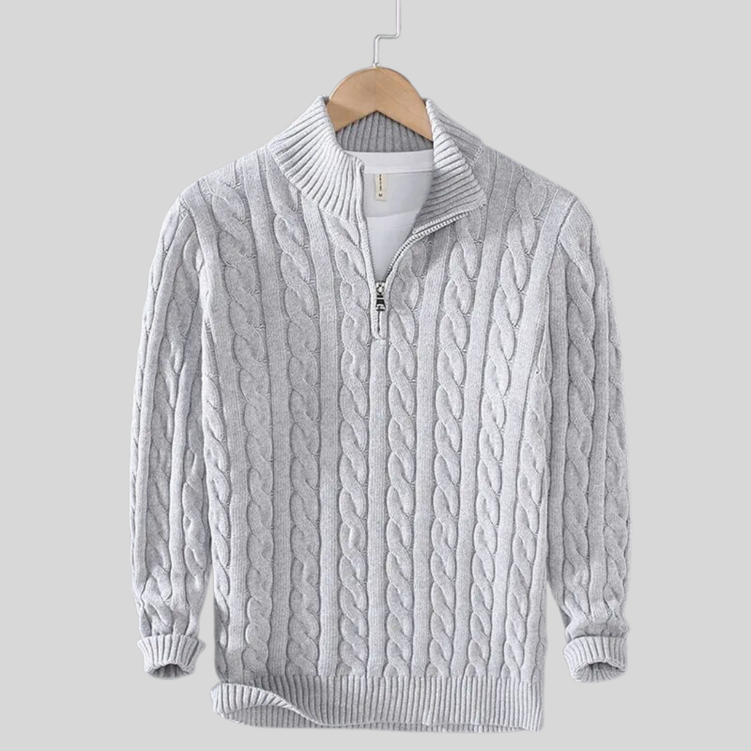 Men's Cotton Knit Pullover Sweater - Breathable and Lightweight