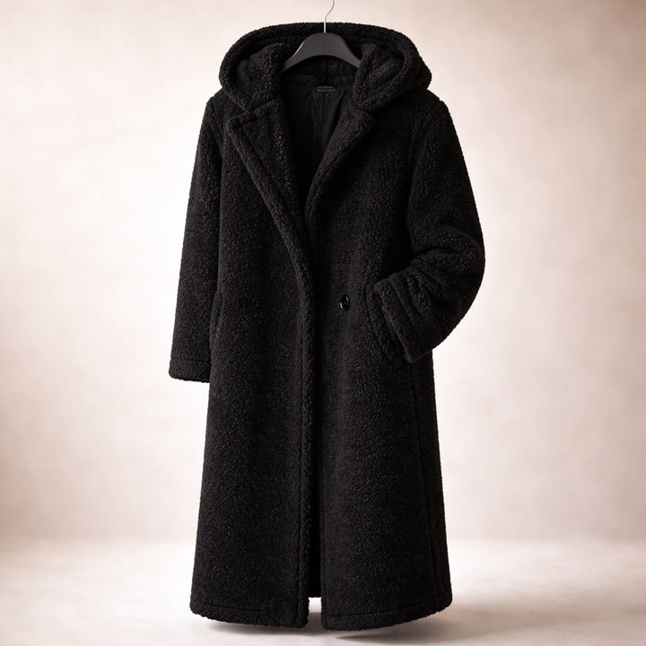 Elegant Hooded Women's Long Coat