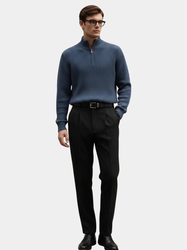 Classic Men's Wool Quarter-Zip Troyer Pullover