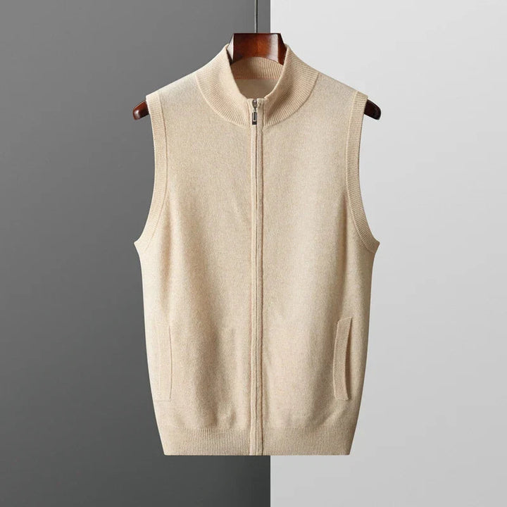 Men's Cashmere Zip-Up Vest