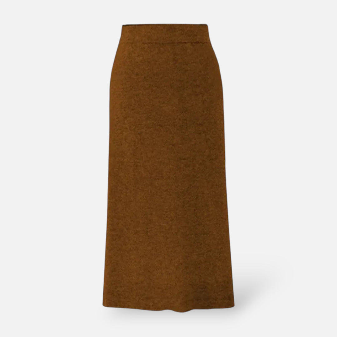 Women's Elegant Wool A-Line Midi Skirt