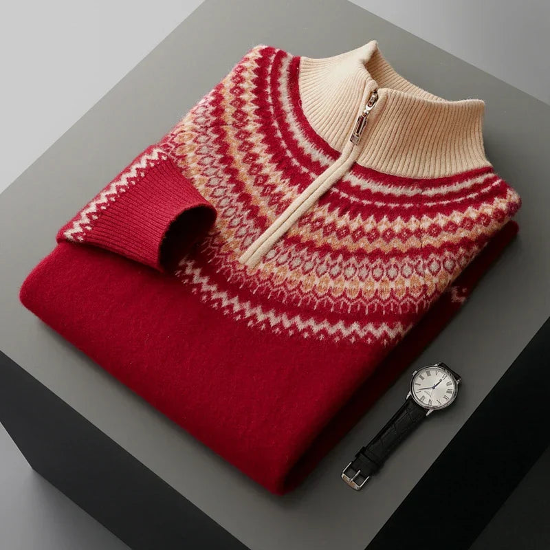 Men's Nordic Half-Zip Knit Sweater