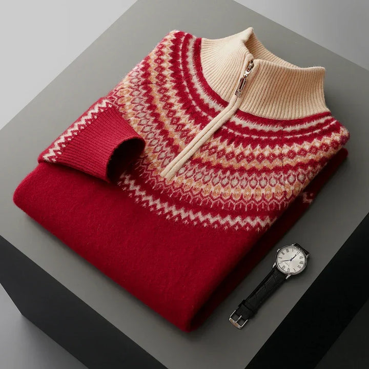 Men's Nordic Half-Zip Knit Sweater