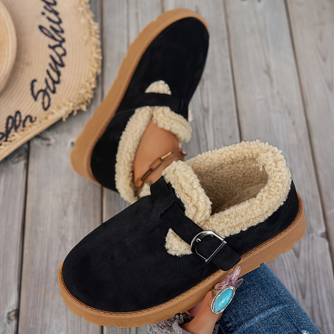 Cozy Women's Winter Ankle Boots with Warm Lining - Non-Slip Sole