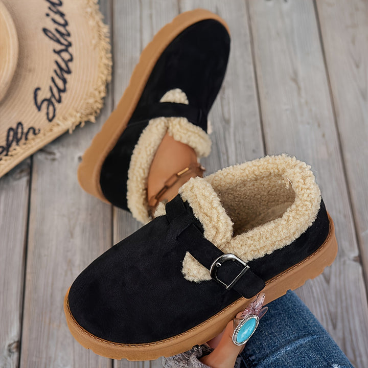 Cozy Women's Winter Ankle Boots with Warm Lining - Non-Slip Sole