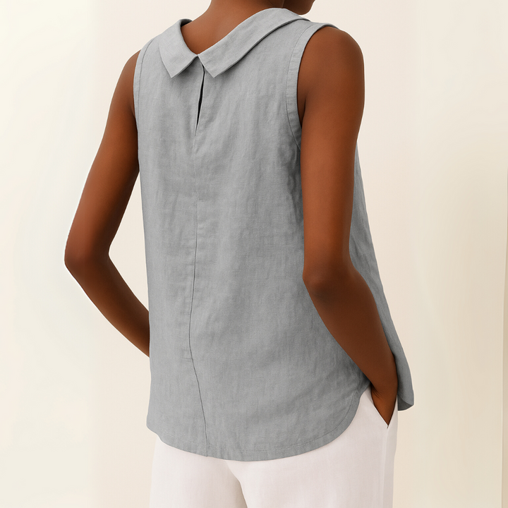 Elegant Chic Women's Sleeveless Roll Collar Top