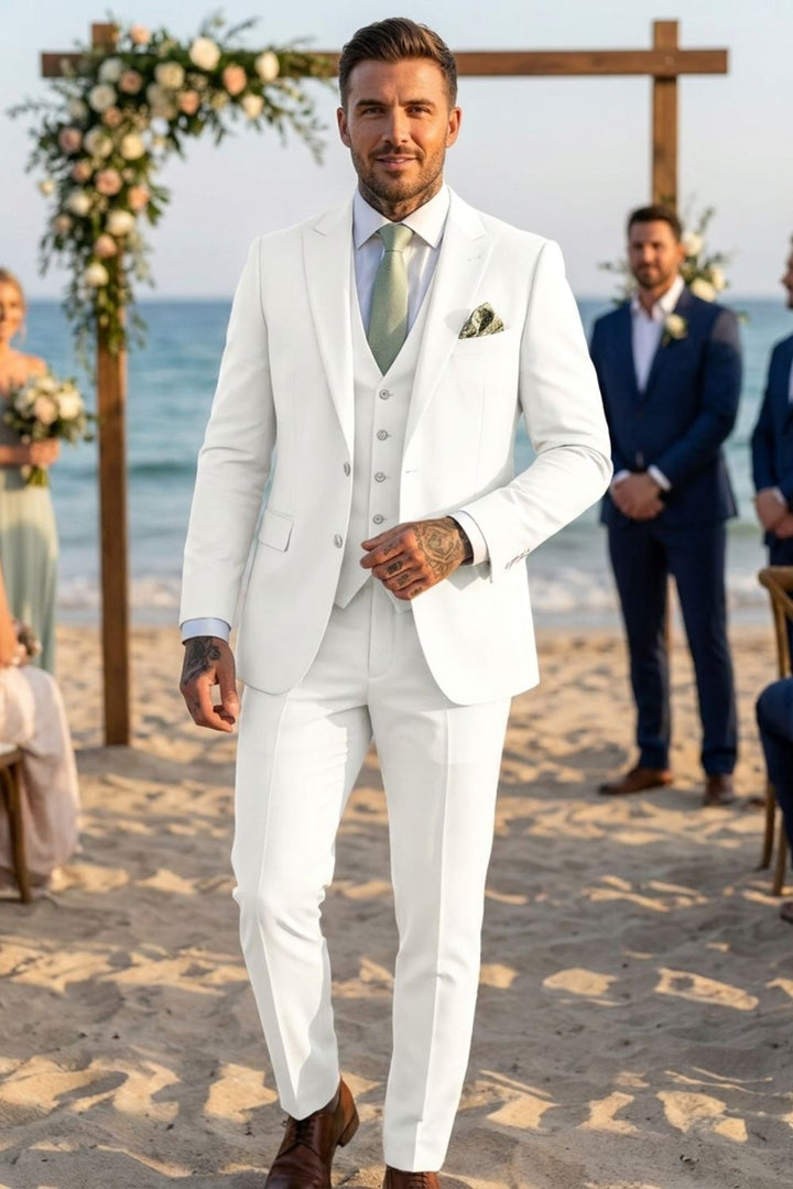 Elegant Slim-Fit Men's Three-Piece Suit