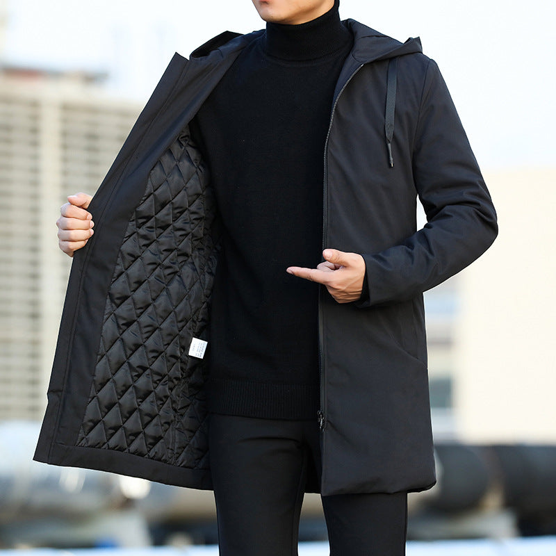 Modern Men's Winter Jacket with Hood - Windproof and Warm-Lined