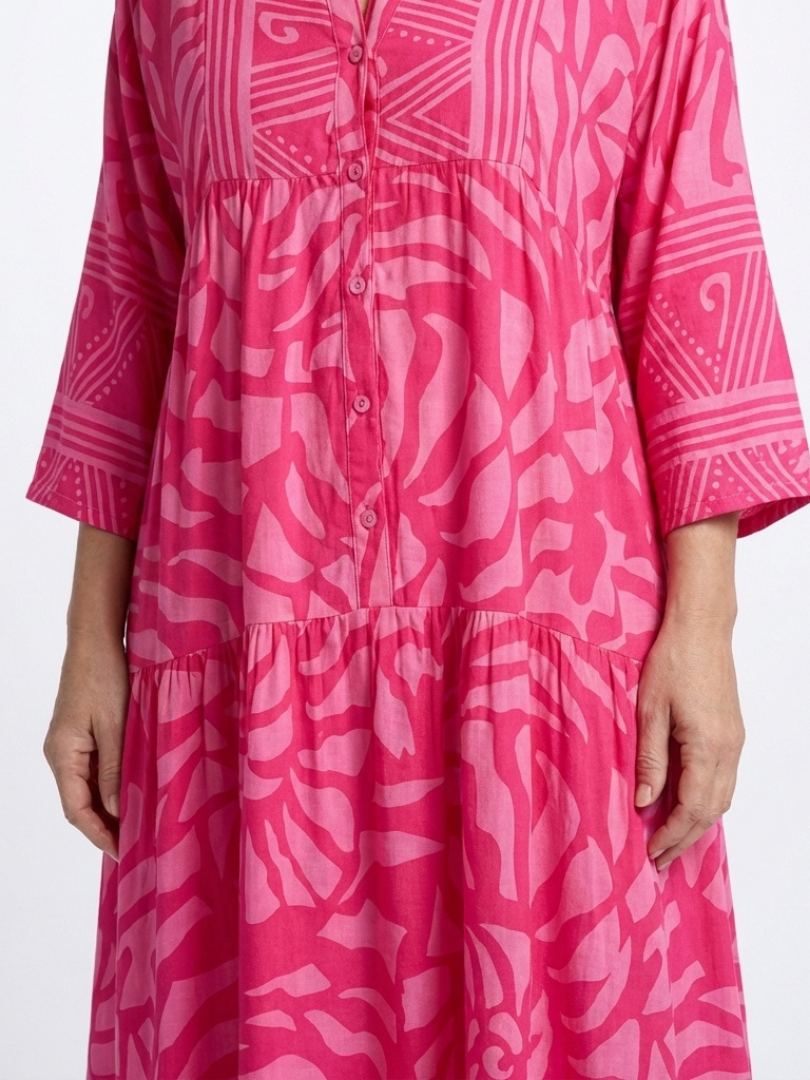 Elegant Breathable Women's Button Front Midi Dress