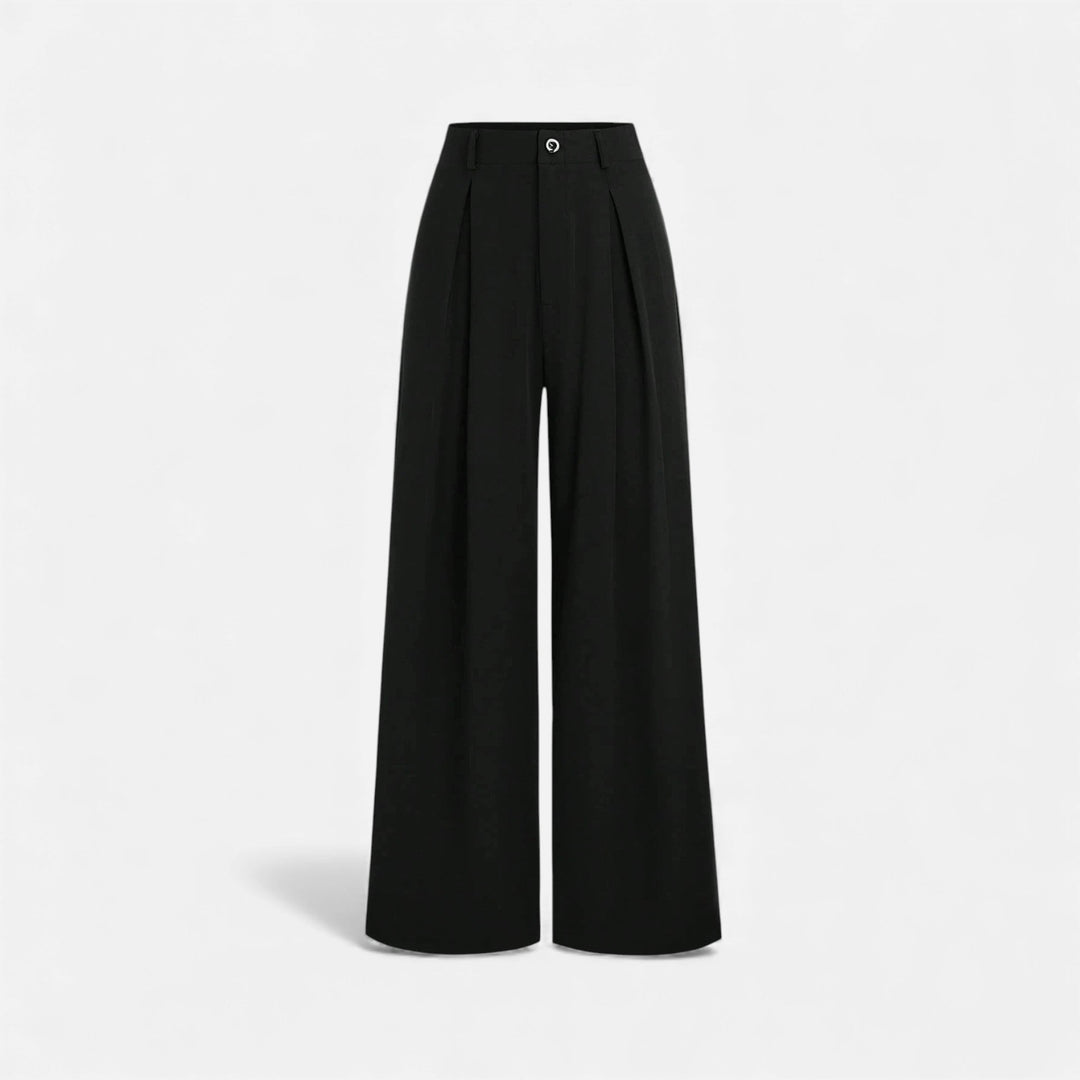 Elegant Jacquard Pleated Women's Wide-Leg Pants
