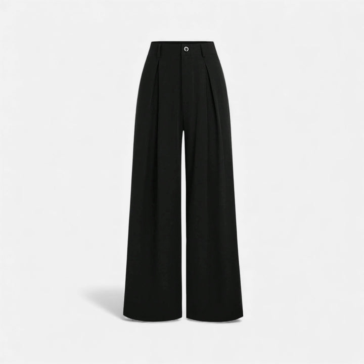 Elegant Jacquard Pleated Women's Wide-Leg Pants