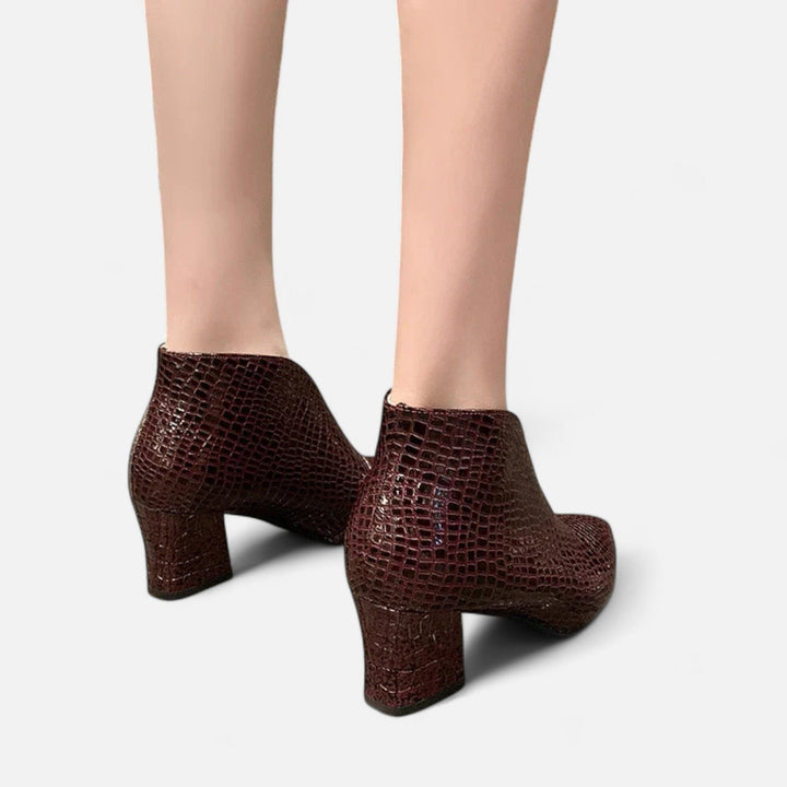 Elegant Patent Leather Women's Ankle Boots with V-Cut