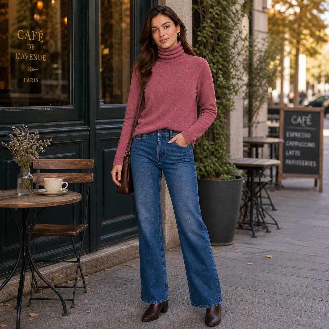 Soft Elegant Women's Cashmere Blend Turtleneck Sweater