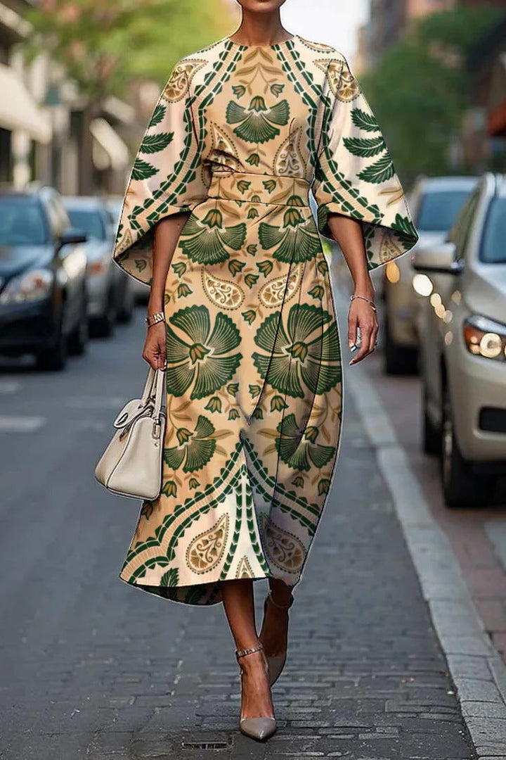 Elegant Round Neck Women Dress