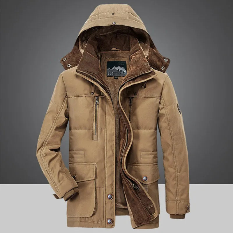 Men's Insulated Heavy-Duty Hooded Winter Coat
